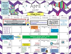 April Calendar with Testing Calendars 